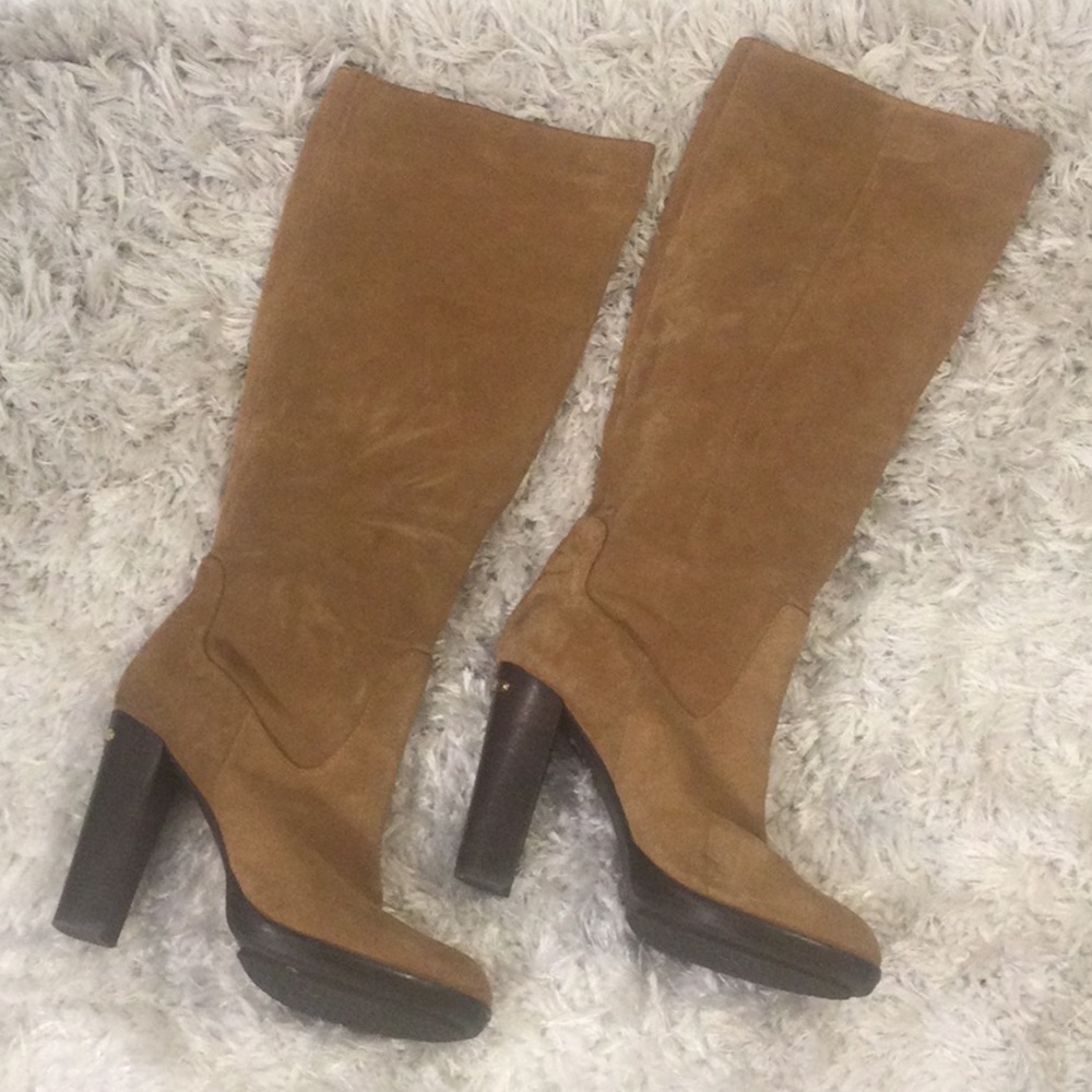 GUC MK Tan Tall Suede Slouch Boots, 10M - Picture 2 of 12